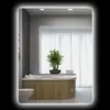 Image de Miroir rectangulaire mural lumineux LED de salle de bain 80 x 60 cm Luminosité réglable Blanc transparent