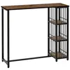 Image de Table de bar 3 étagères style industriel acier noir aspect panneaux aspect bois