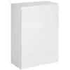 Image de Commode 6 tiroirs style contemporain dim. 80L x 39l x 115H cm poignées invisibles blanc