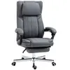 Image de Fauteuil de bureau manager grand confort repose-pied dossier inclinable accoudoirs tétière rembourrés tissu gris