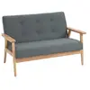 Image de Canapé 2 places style scandinave dim. 115l x 66,5P x 73H cm bois tissu gris