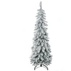 Image de Arbre de Noël artificiel sapin de Noël avec support en acier 253 branches enneigées socle pliable hauteur 135 cm vert