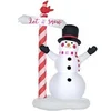 Image de Bonhomme de neige gonflable avec pancarte 3 LED, décoration gonflable de Noël pour l'extérieur et l'intérieur, hauteur 213 cm, polyester imperméable,