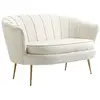 Image de Canape droit 2 places en polyester beige 77 x 130 x 77 cm