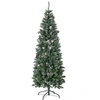Image de Sapin de Noël artificiel aspect enneigé Ø 65 x 180H cm 37 pommes de pin 618 branches épines imitation Nordmann grand réalisme