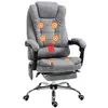 Image de Fauteuil de bureau direction massant chauffant hauteur réglable dossier inclinable repose-pied rétractable tissu technique gris