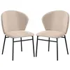 Image de Lot de 2 chaise de conference H. 80 cm non empilable non pliable en acier interieur marron