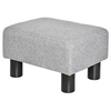 Image de Repose-pied pouf tabouret style contemporain max. 150 Kg tissu gris clair chiné