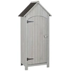 Image de Armoire abri de jardin remise pour outils 3 étagères porte loquet toit pente bitumé dim. 77L x 54l x 179H cm bois sapin pré-huilé gris