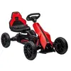 Image de Kart à pédales enfant Go kart Formule 1 Racing aileron avant carter chaine fermé siège réglable avec ceinture rouge