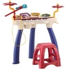 Image de Jouet musical piano électronique batterie 2 en 1 - tabouret, micro et support - clavier 32 touches, effet lumineux, nombreux modes - PP multicolore