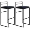 Image de Lot de 2 chaise de bar en acier non pliable H. 91 cm interieur noir