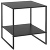 Image de Table basse table d'appoint guéridon bout de canapé 2 niveaux acier noir