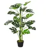 Image de Arbre artificiel plante artificielle Monstera H. 100 cm tronc branches lichen feuilles de tortue grand réalisme pot inclus