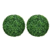 Image de Lot de 2 buis artificiels topiaires artificielles en forme de boule Ø 40 cm PE vert