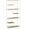 Image de Bibliothèque étagère de rangement à 7 niveaux style industriel acier bois clair