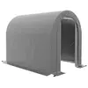 Image de Abri de jardin rangement extérieur dim. 239L x 159l x 190H cm - porte zippée - acier galvanisé PE gris