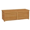 Image de Coffre de rangement extérieur 176L - dim. 130L x 50l x 45H cm - poignée - bois marron