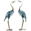 Image de Lot de 2 statues de jardin grues acier