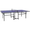 Image de Table de ping-pong pliable compacte avec 4 roulettes bleu