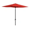 Image de Parasol rectangulaire inclinable de jardin avec manivelle métal polyester haute densité anti UV 50+ rouge