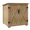 Image de Armoire de jardin 2 portes croisillons étagère toit bitumé bois sapin pré-huilé