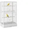 Image de Cage à oiseaux volière avec portes perchoirs - 61 x 36,5 x 98 cm - blanc