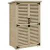 Image de Armoire de jardin abri de jardin 2 portes persiennes 2 étagères toit bitumé bois sapin pré-huilé