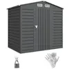 Image de Abri de jardin cabanon dim. 190L x 131l x 188H cm porte verrouillable ventilations tôle acier ondulé gris