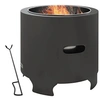 Image de Brasero extérieur portable avec tisonnier - Ø 45 cm - acier inox métal noir