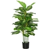 Image de Arbre artificiel plante artificielle Calathea H. 120 cm tronc branches lichen feuilles grand réalisme pot inclus