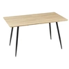 Image de Table à manger rectangulaire 4 personnes piètement acier plateau effet bois naturel
