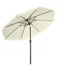 Image de Parasol octogonal inclinable Ø 2,68 x 2,32H m mât acier noir polyester haute densité 180 g/m² crème