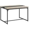 Image de Table salle à manger 6 places - style industriel - dim. 120L x 89l x 75,5H cm - métal noir aspect bois