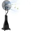 Image de Ventilateur oscillant inclinable sur pied roulettes brumisateur 2 en 1 - 90W - timer, 3 modes, 3 vitesses - télécommande - noir