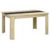 Image de Table à manger rectangulaire 6 personnes - dim. 140L x 90l x 75H cm - aspect chêne clair noir