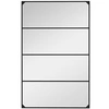 Image de Miroir mural verrière rectangulaire style industriel - horizontal ou vertical - 4 crochets - métal noir