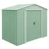 Image de Abri de jardin - remise pour outils - cabanon porte verrouillable - dim. 213L x 130l x 185H cm - tôle d'acier vert pastel