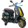 Image de Scooter électrique enfant Vespa 6V - musiques, feu AV, entrée USB, radio FM - 2 roues support aux. - vert