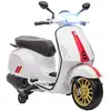 Image de Scooter électrique enfant Vespa 6V - musiques, feu AV, entrée USB, radio FM - 2 roues support aux. - blanc