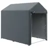 Image de Abri de jardin tente de stockage portable abri de vélo garage pour extérieur avec cadre en métal galvanisé et grande porte, 1,2 x 1,8 m gris foncé