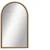 Image de Miroir mural arche, 110 x 65 cm cadre en bois, miroir arqué pour le salon, la chambre, l'entrée, brun foncé