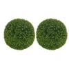 Image de Lot de 2 buis artificiels topiaires artificielles en forme de boule Ø 40 cm PE vert