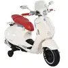 Image de Scooter moto électrique enfant Vespa 6V 30W 2 roulettes auxiliaires effets sonores lumineux crème