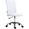Image de Chaise de bureau ergonomique hauteur réglable piètement chromé pivotant 360° revêtement blanc