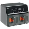 Image de HOMCOM Friteuse à air friteuse sans huile air fryer double compartiment 8 L - 2500 W - 8 programmes, écran LED, température réglable, minuterie - gris en occasion ou reconditionné