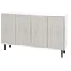 Image de Buffet design contemporain - 4 portes, 2 étagères - dim. 121L x 37l x 75H cm - piètement effilé pin noir blanc aspect bois gris