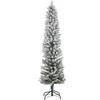 Image de Sapin de Noël artificiel LED H.180 cm - sapin de Noël mince enneigé - 329 branches 150 LED blanc chaud
