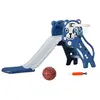 Image de Toboggan enfant panier basket design tigre 18-36 mois usage intérieur - balle, pompe incluses - PE bleu gris