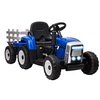 Image de Tracteur électrique enfant avec remorque - effets sonores lumineux - télécommande - 3-6 Km/h - bleu